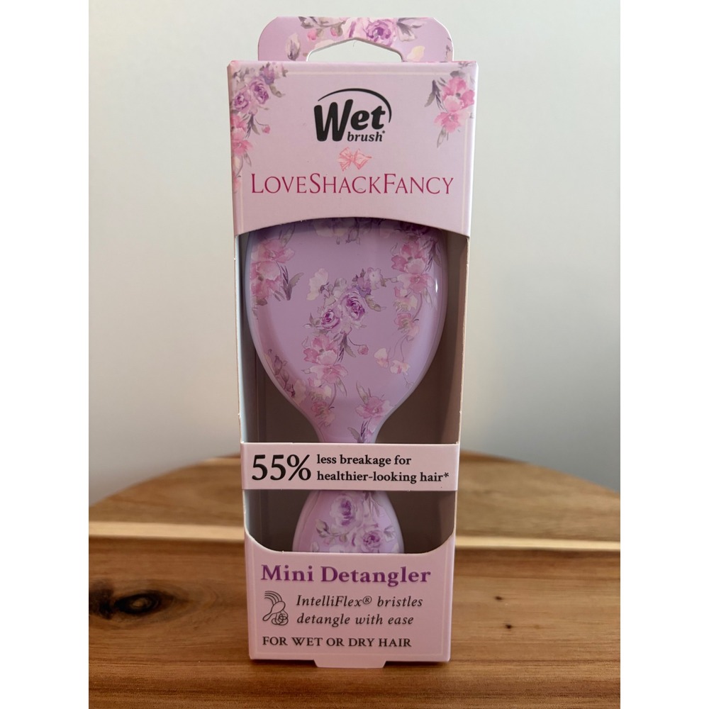 Wet Brush X Loveshackfancy Mini Detangler Brush Lavender Floral NEW